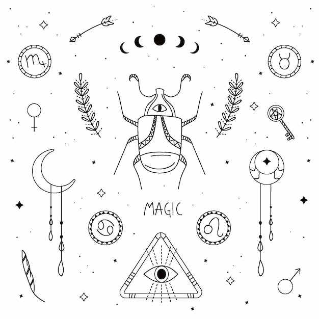 Esoteric elements pack | Free Vector