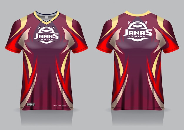 Esport gaming t shirt jersey template, uniform, front and ...