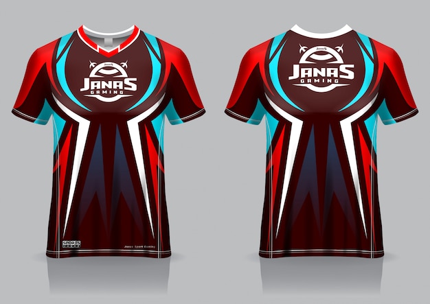 Download Premium Vector Esport Gaming T Shirt Jersey Template Uniform Front And Back View