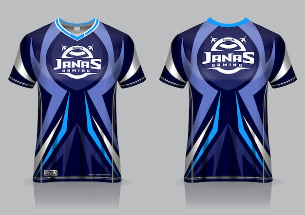 Download Premium Vector Esport Gaming T Shirt Jersey Template Uniform Front And Back View