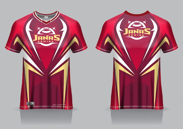 Download Premium Vector | Esport gaming t shirt jersey template, uniform, front and back view