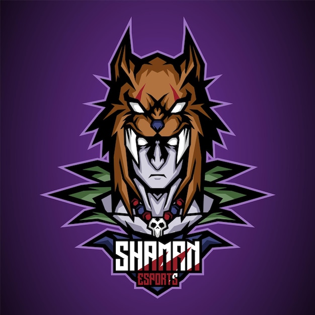 Premium Vector | Esport mascot of shaman head