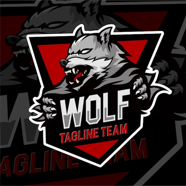 Premium Vector | Esports gaming logo badge wolf team