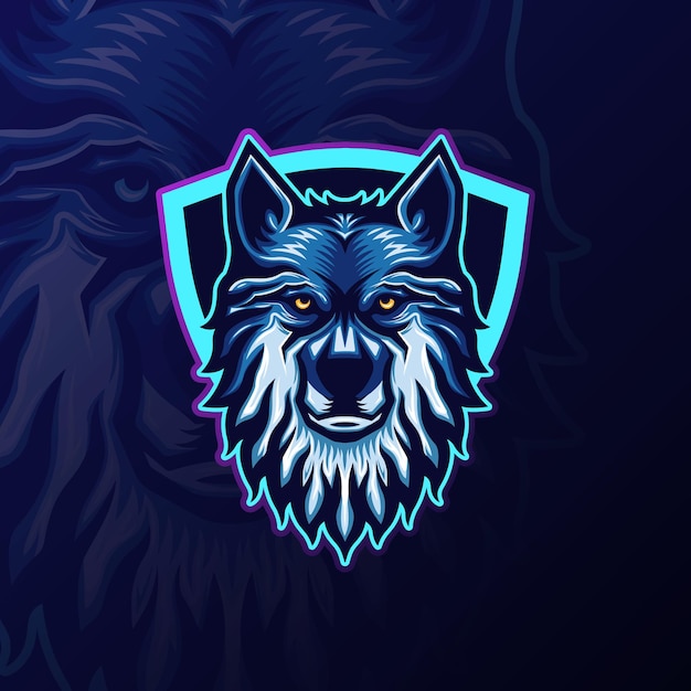 Premium Vector | Esports wolf mascot team logo