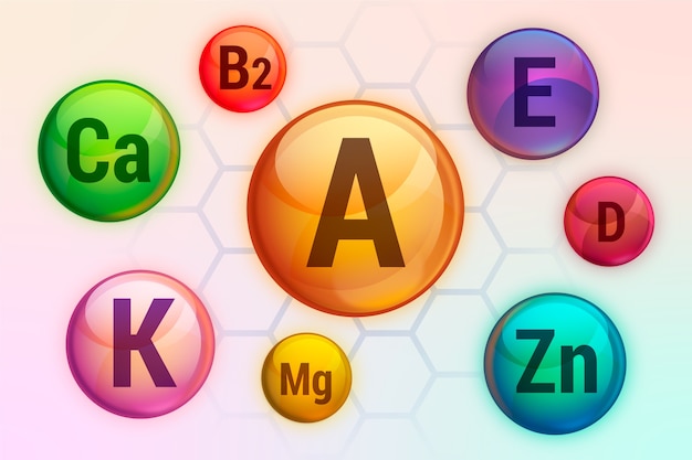 Essential vitamin and mineral complex Free Vector