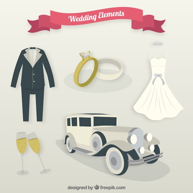 Download Essential wedding elements Vector | Free Download