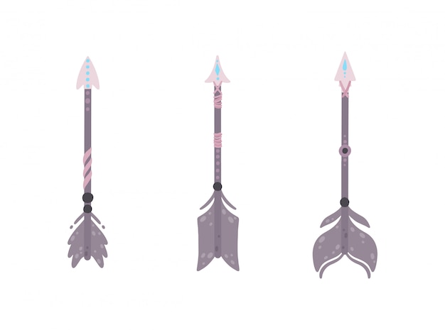 Download Ethnic boho arrows set. arrows, feathers, and floral ...