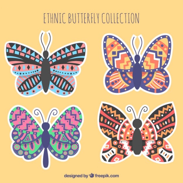 Ethnic butterflies labels