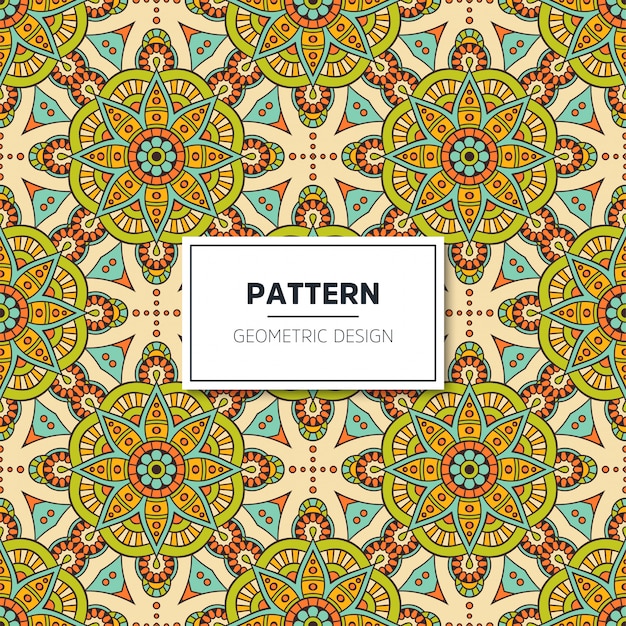 Ethnic floral seamless pattern with mandalas Vector | Free ...