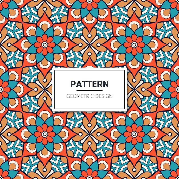 Free Vector Ethnic Floral Seamless Pattern With Mandalas