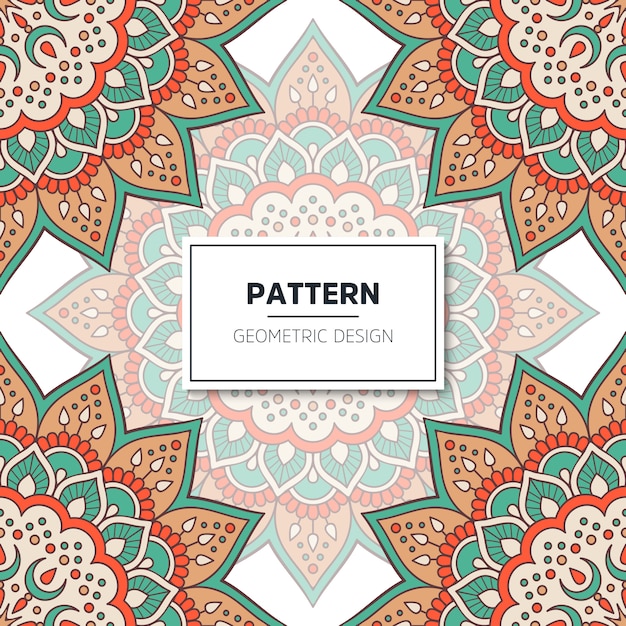 Ethnic floral seamless pattern with mandalas | Free Vector