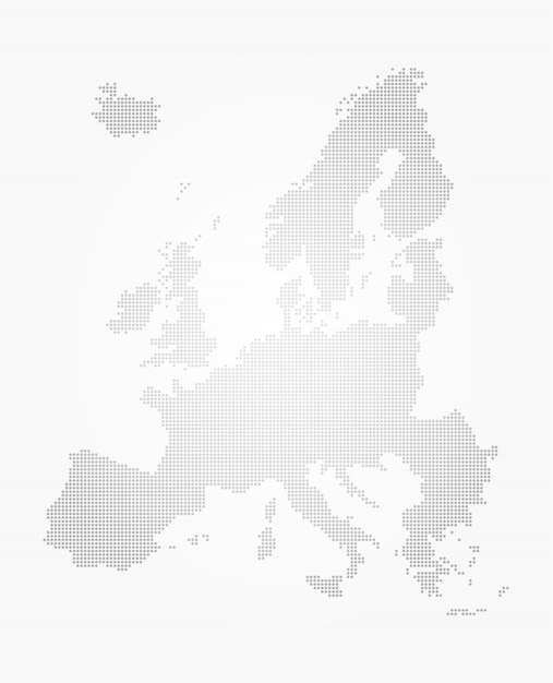 Europe map dot style on gray gradient background Premium Vector