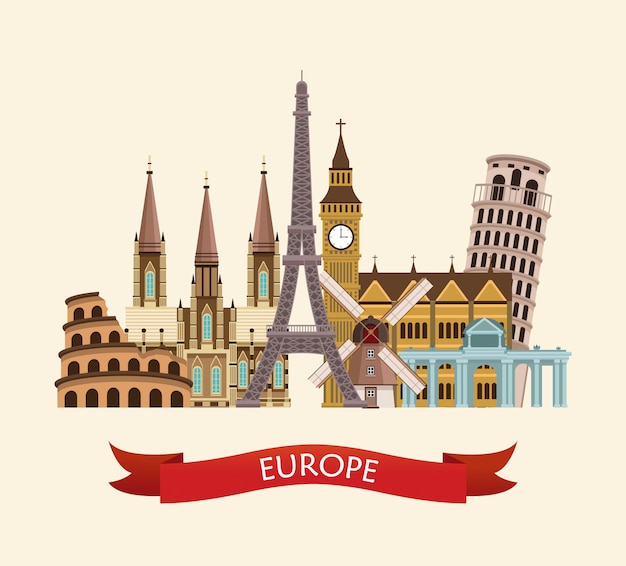 travel europe cartoon