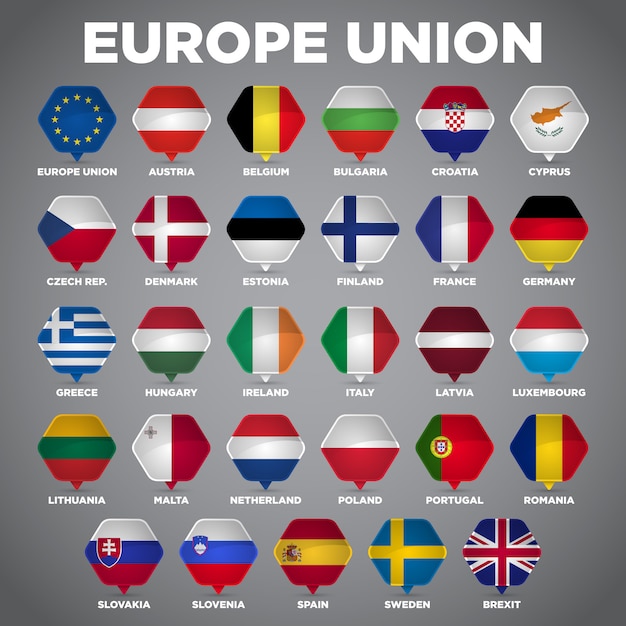 欧州連合の旗 プレミアムベクター