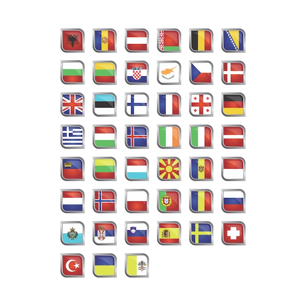 Download European flags collection | Free Vector