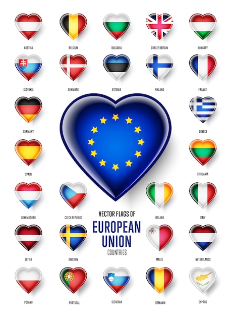 Download European union country flags Vector | Premium Download