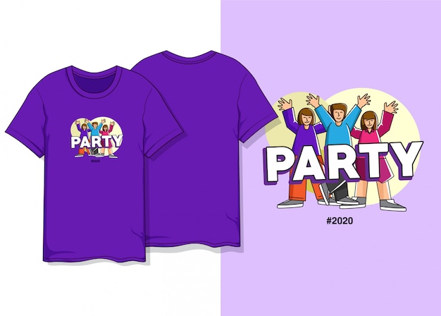 Event party t-shirt design | Premium Vector