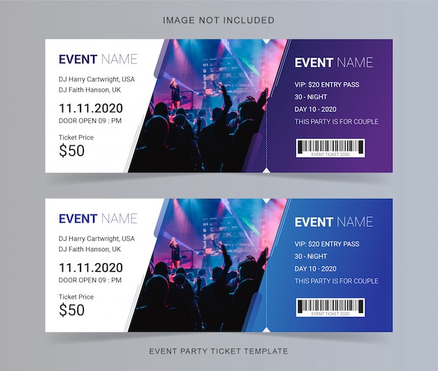 Premium Vector Event Ticket Template Design 