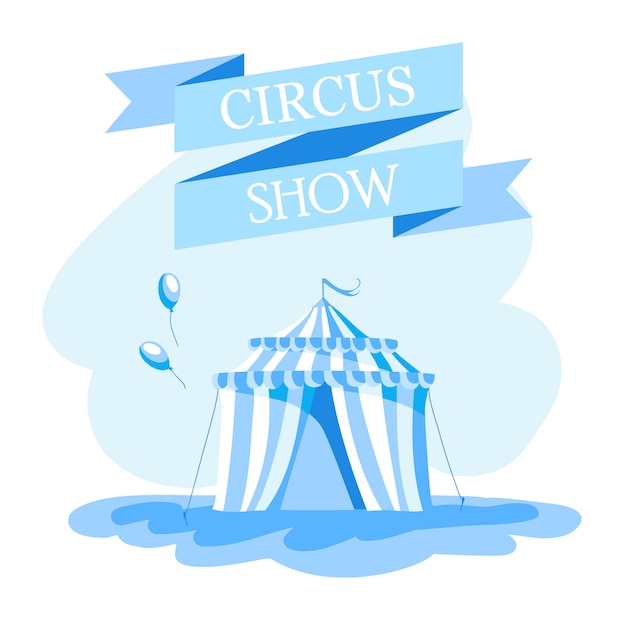 Event tickets for magic show in cartoon style with circus tent flags Free Vector