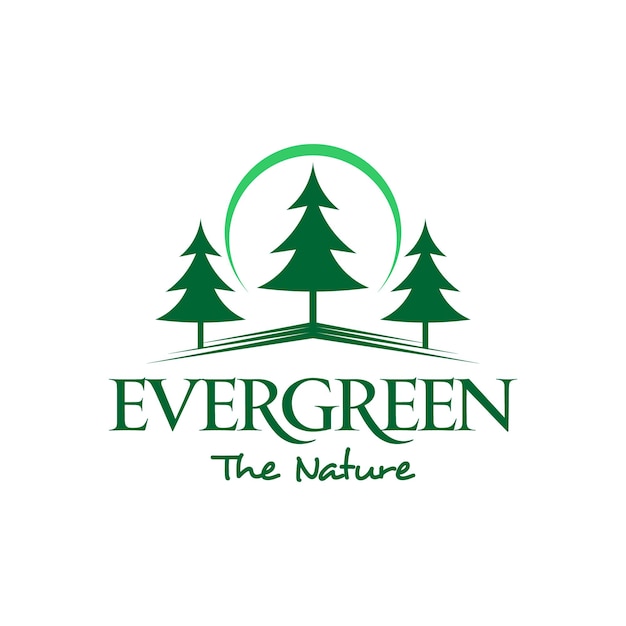 Premium Vector | Evergreen pine tree logo simple green