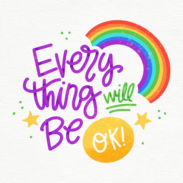 Free Vector | Everything will be ok lettering