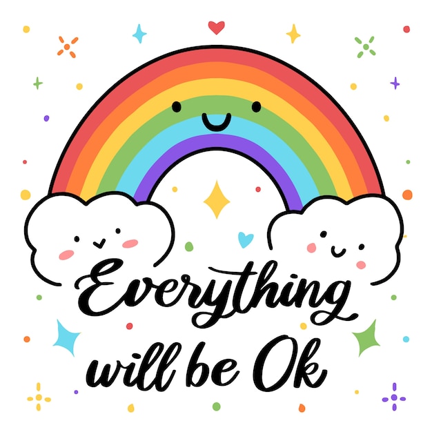 Free Vector | Everything will be ok lettering