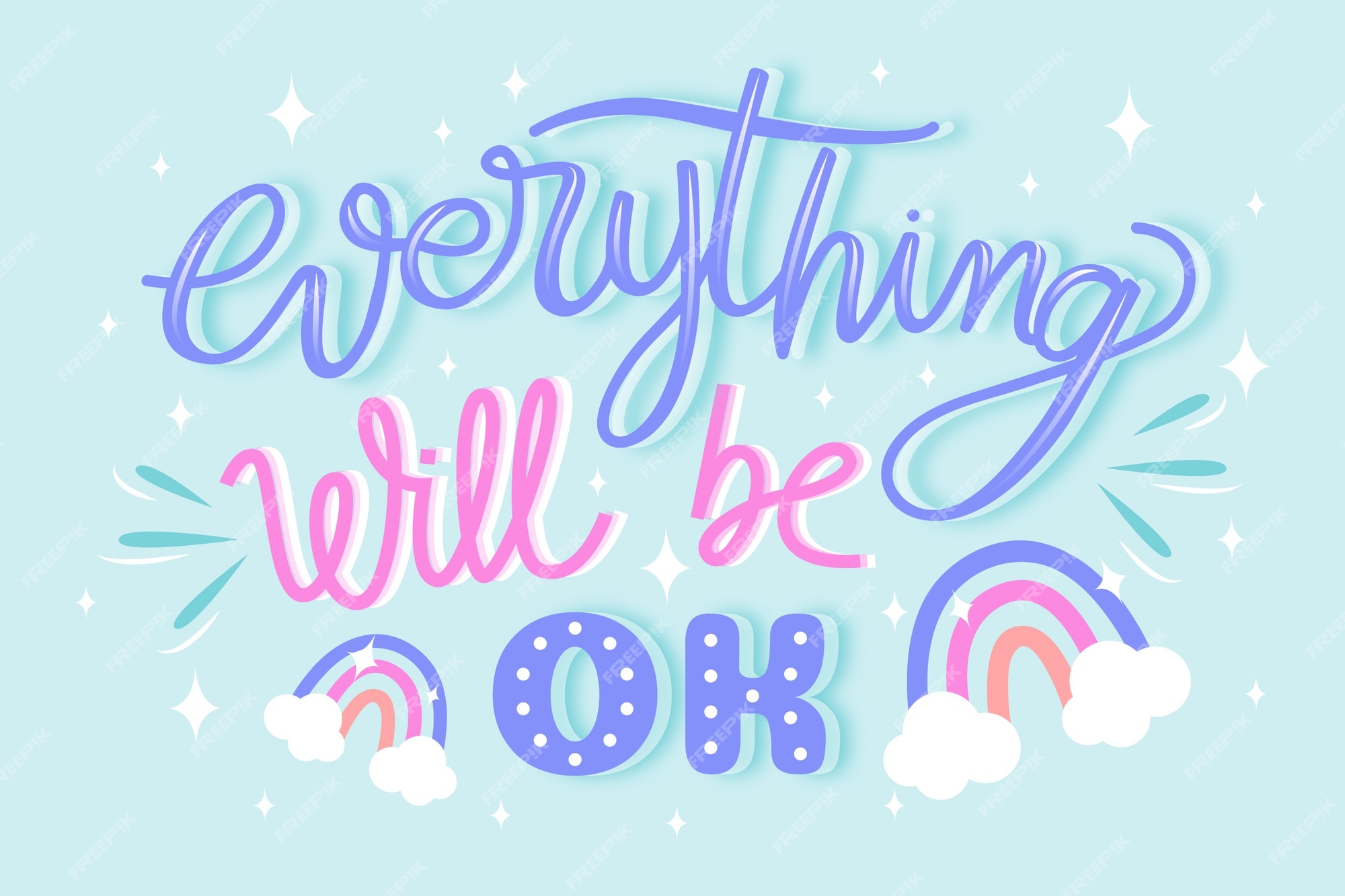 Free Vector | Everything will be ok lettering