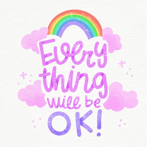 Everything will be ok message | Free Vector