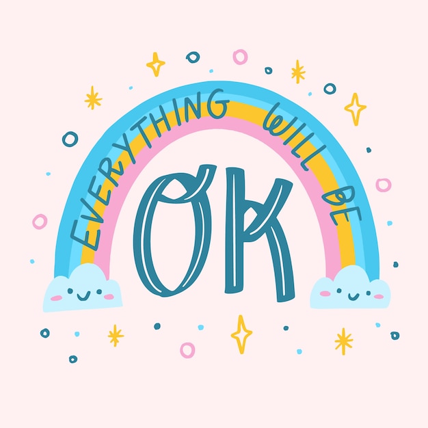 Free Vector | Everything will be ok under the rainbow