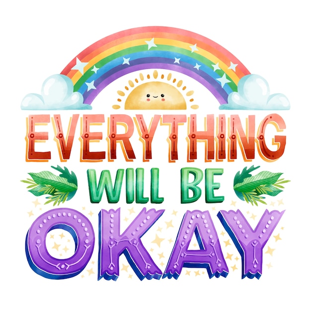 Free Vector | Everything will be okay lettering