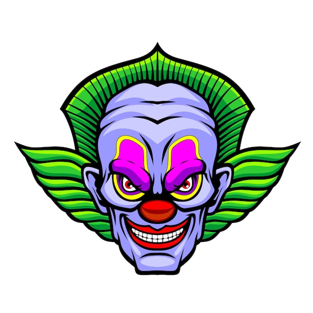 Premium Vector | Evil cartoon clown illustration isolated on white