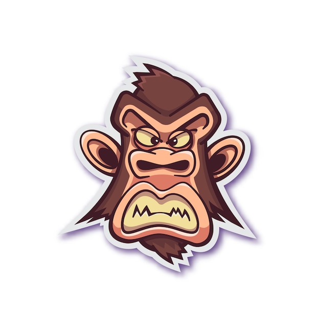 Premium Vector | Evil monkey sticker