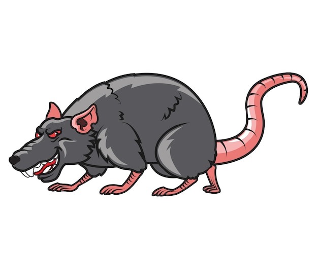 Premium Vector Evil rat cartoon mascot