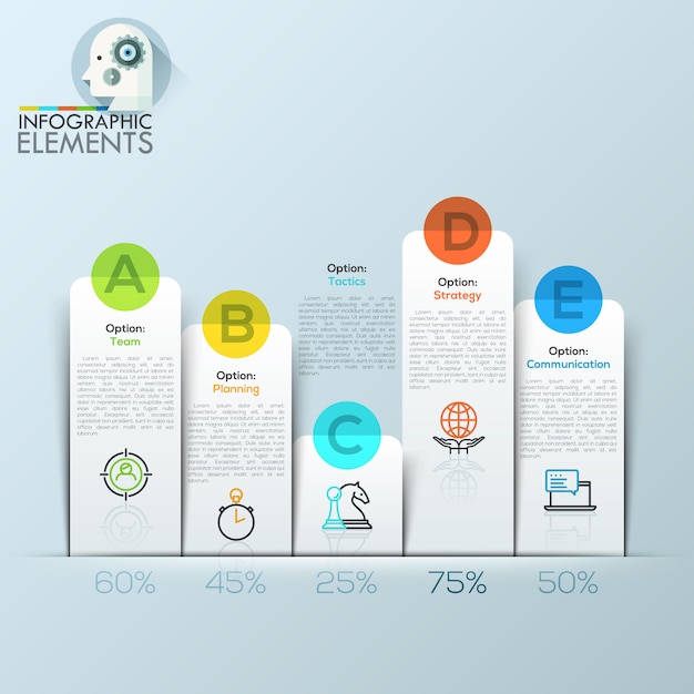 Example of business flat infographic chart. Premium Vector