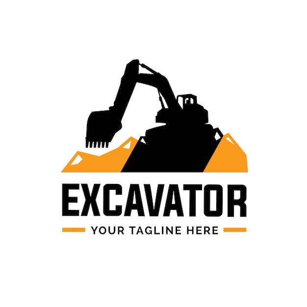 Excavator Vector : Excavator construction Royalty Free Vector Image