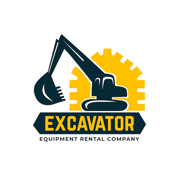 Free Vector | Excavator logo