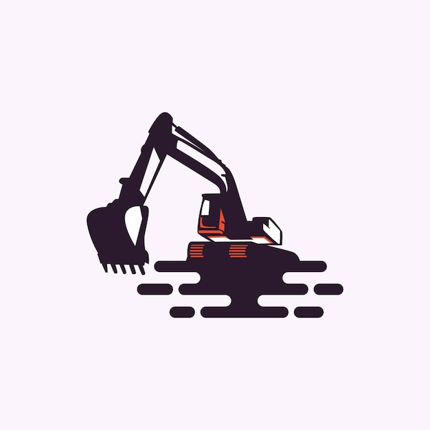 Download Excavator vector logo illustration Vector | Premium Download