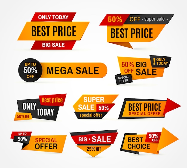 Premium Vector | Exclusive sale supermarket price promo tag super mega ...