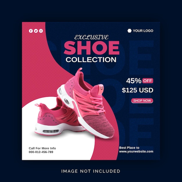 Premium Vector | Exclusive shoe collection instagram banner ad concept ...