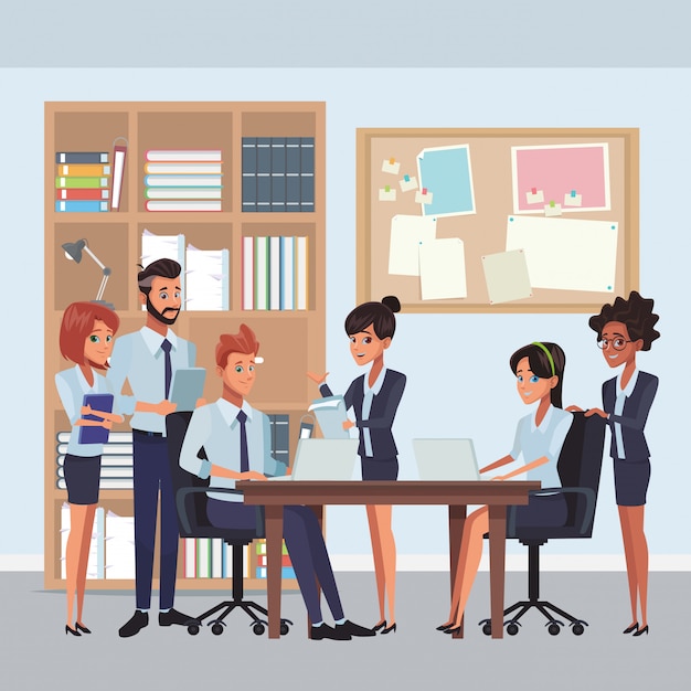 Premium Vector | Executive business coworkers cartoon