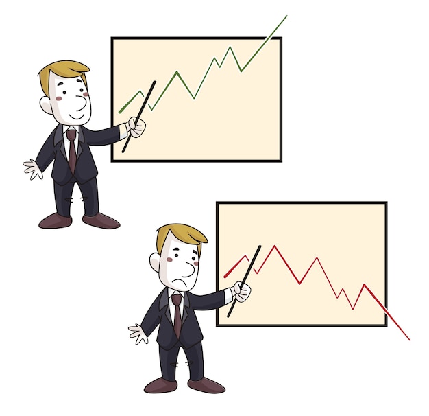 premium-vector-executive-with-positive-and-negative-graph