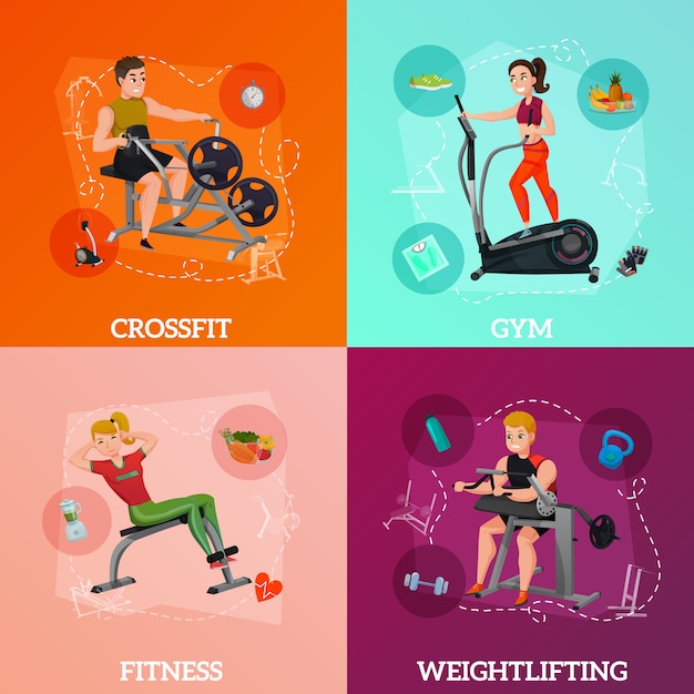 Free Vector | Exercise equipment concept