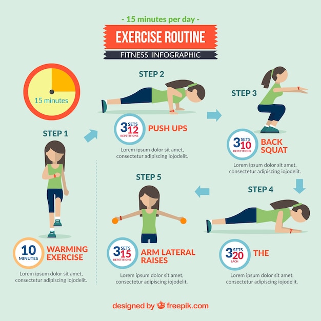 Free Vector | Exercise routine infography