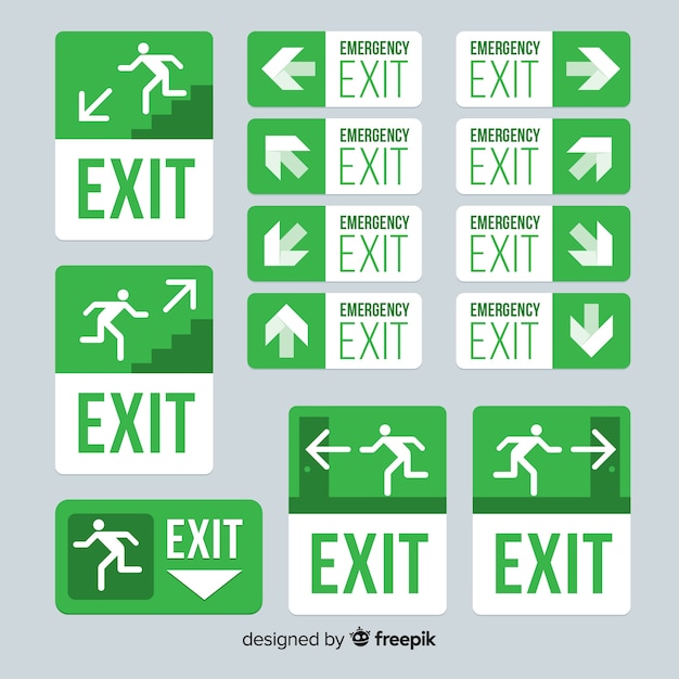 Exit sign collection Vector | Free Download