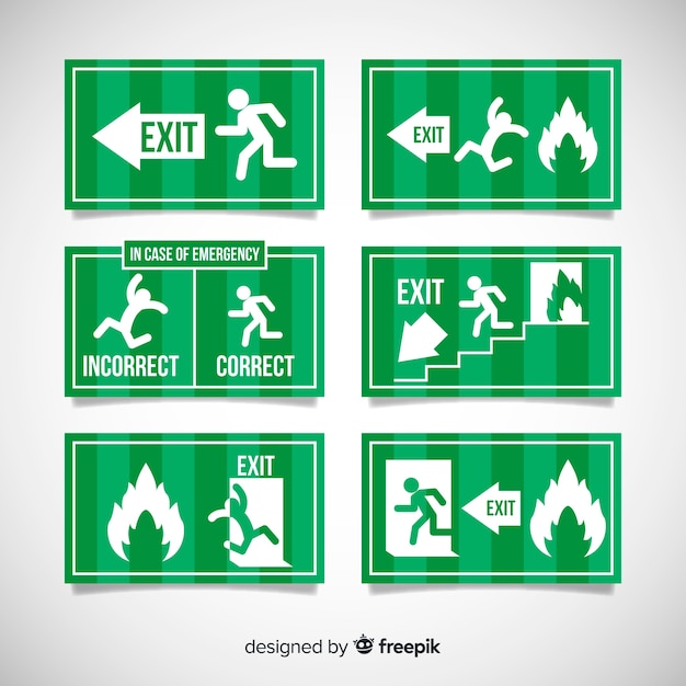 Download Exit sign collection Vector | Free Download