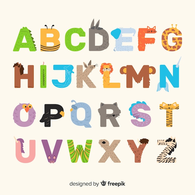 Exotic animal alphabet Vector | Free Download