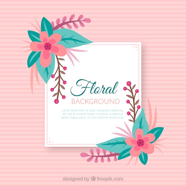 Exotic floral background with flat
design