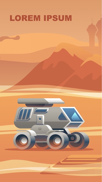 Exploration new terrain surface mars. Premium Vector
