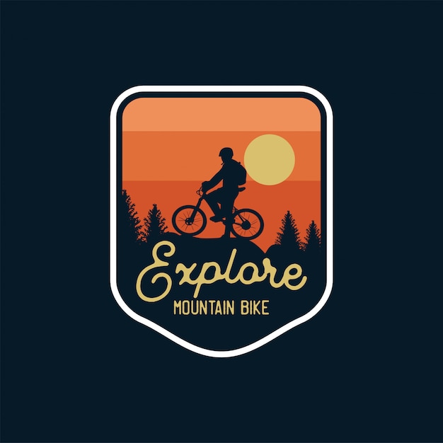 Download Free Explore Mountain Bike Badge Silhouette Sunset Background Logo Use our free logo maker to create a logo and build your brand. Put your logo on business cards, promotional products, or your website for brand visibility.