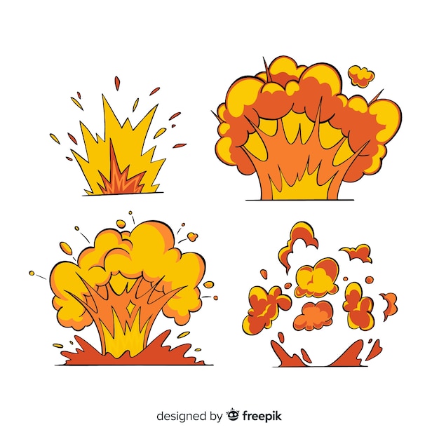 Free Vector | Explosion effect collection cartoon design